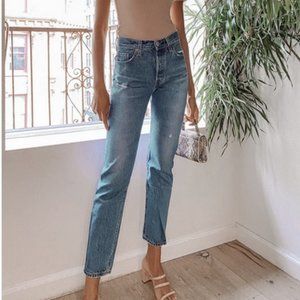 Levis 501 Original Fit Distressed High-Rise